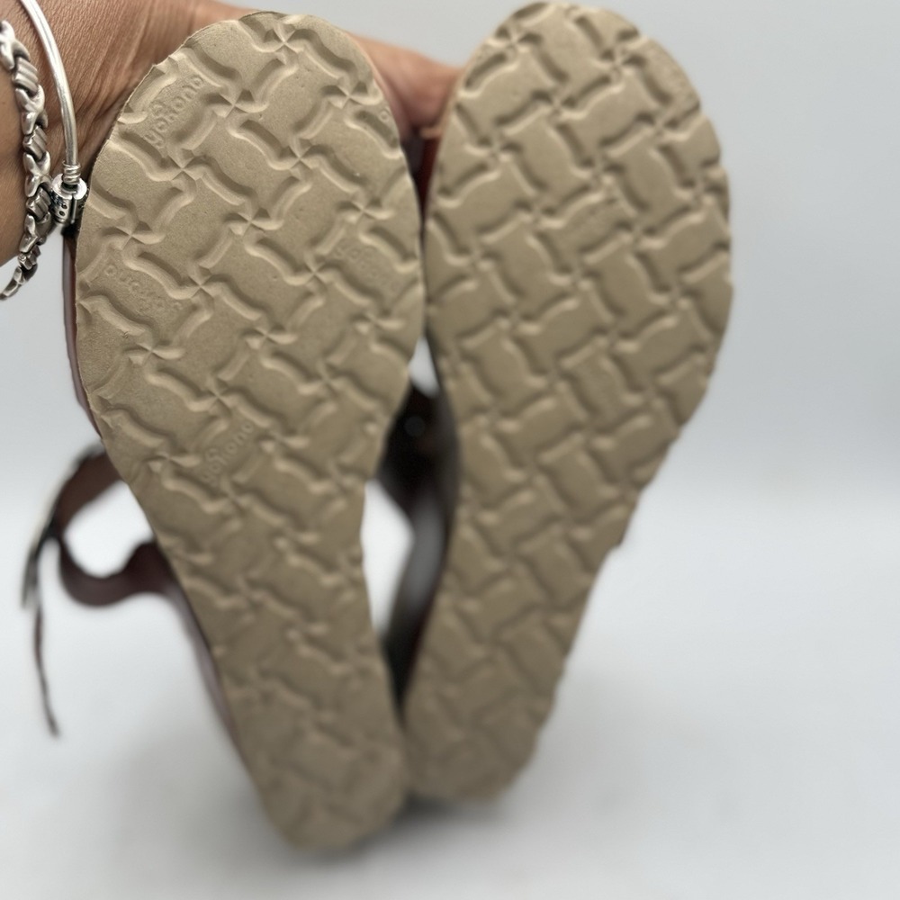 Yokono Caramel Cork Wedge Slide Leather Straps Sandals Women 7.5 Made In Spain - Picture 8 of 9